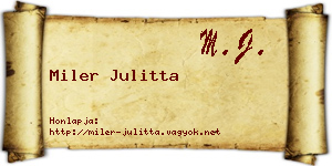 Miler Julitta névjegykártya